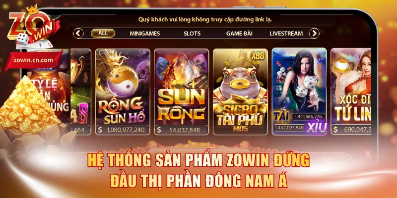 Hệ thống sản phẩm Zowin đứng đầu thị phần Đông Nam Á